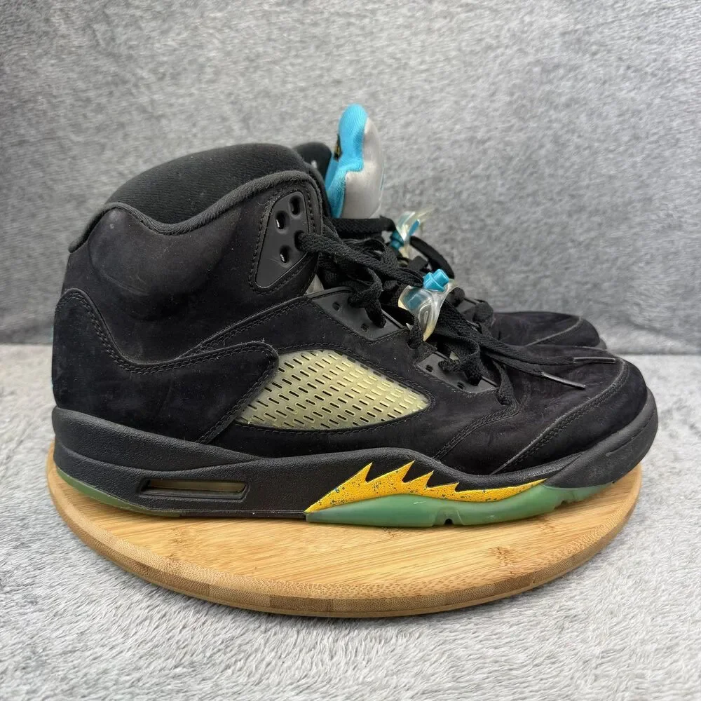 Air Jordan 5 Retro Aqua Shoes Mens Size 11.5 Black Suede Basketball DD0587-047